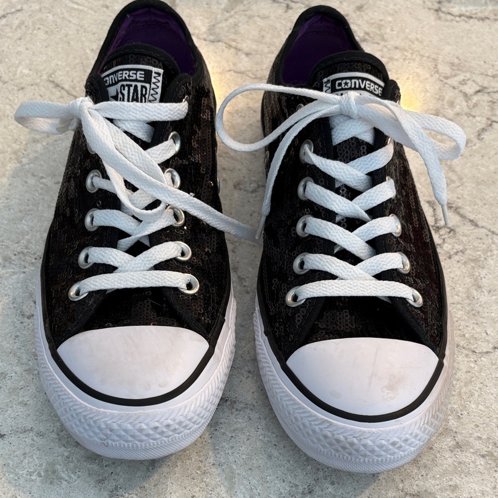 Converse Classic Black and White Lace-Up Sneakers